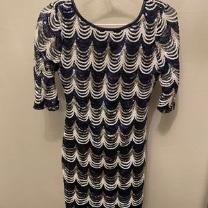 Sequin blue & white dress